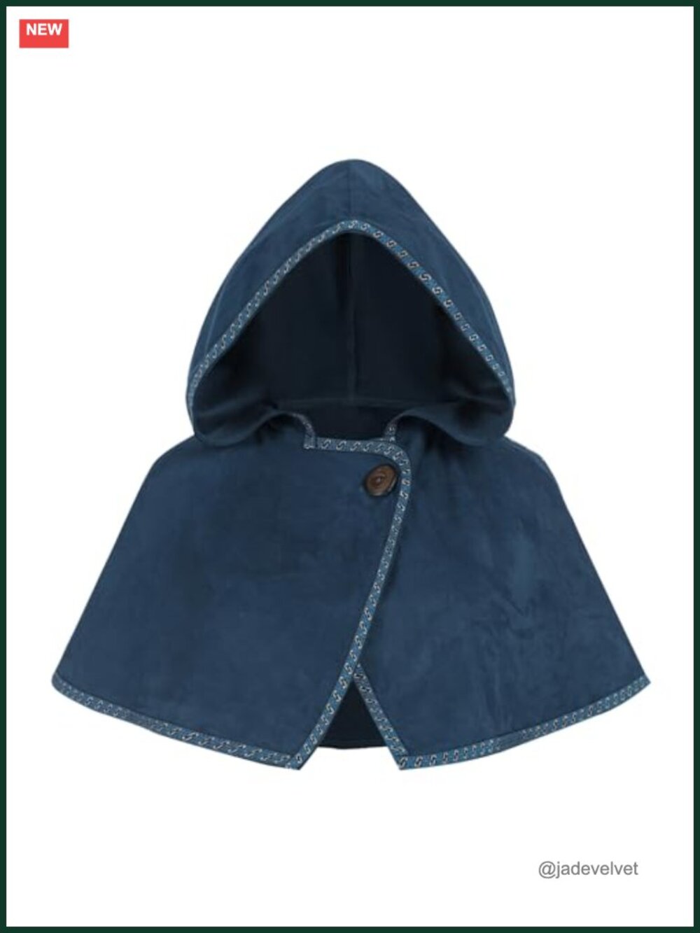 Women Renaissance Hooded Cloak Suede Cape Medieval Witch Cosplay